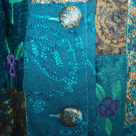 TravelSmith Multi Color Boho Hippie Chic Five Button Vest Button-down Top - Picture 7 of 8